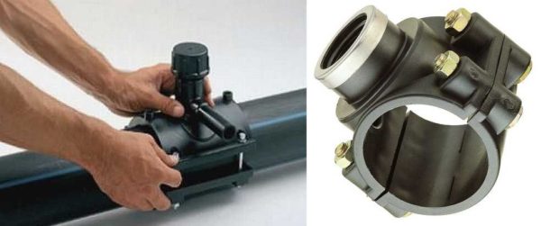 Saddles for polyethylene water pipes