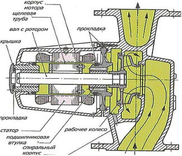Glandless pump design - dry electrical part only