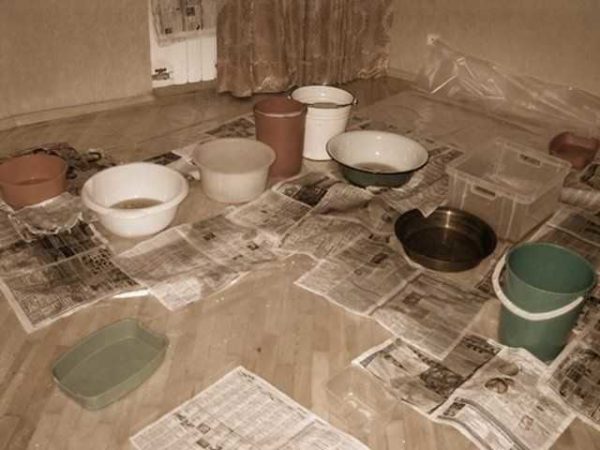 While you are figuring out what is flowing and where from, you can substitute the dishes to minimize damage. The picture can also be filmed