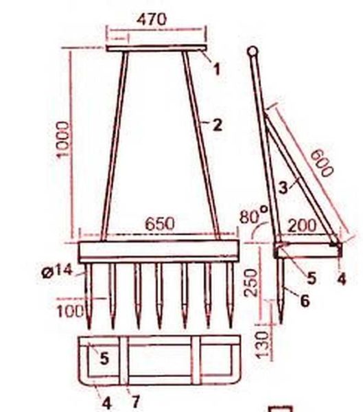 Version with single forks and support frame at the rear