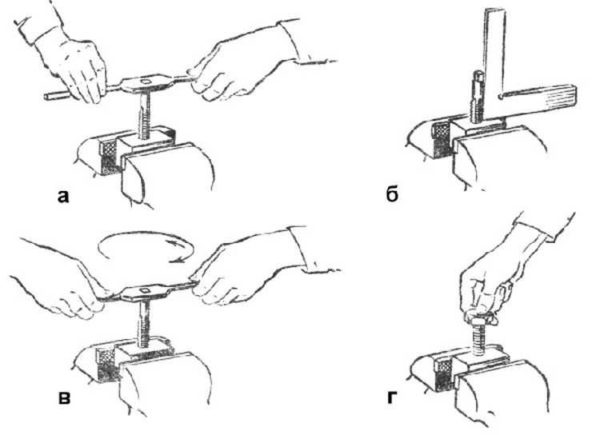 The process of cutting external threads in the photo