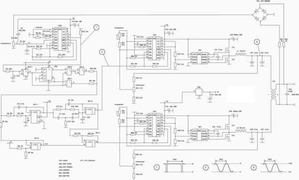 Inverter circuit 12 200 with pure sine output