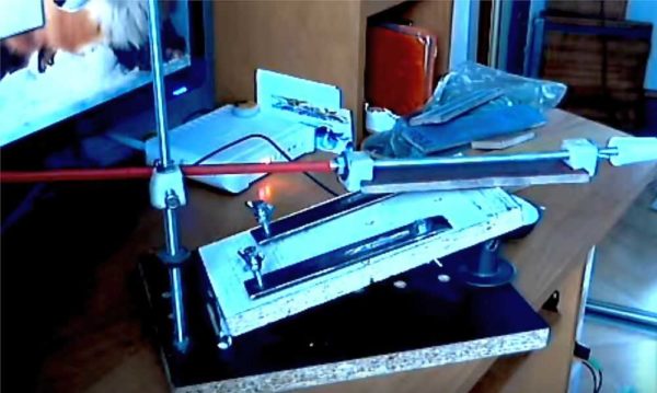 General view of the device for sharpening knives
