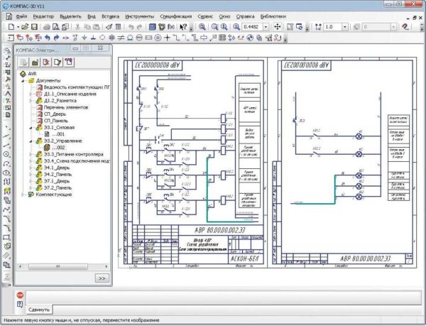 An example of a circuit created in Compass Electric