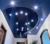 The best option is LED bulbs. They do not heat up and the light does not enter the ceiling space