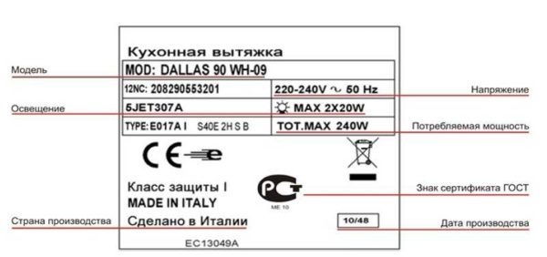 Example of a plate with basic technical information. There is something like this on any technique