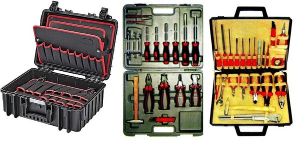 Some examples of how an electrician's tool can be stored