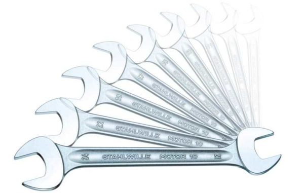 A set of open-end wrenches should also be in the electrician's set