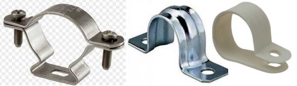 Metal clips for fastening the cable