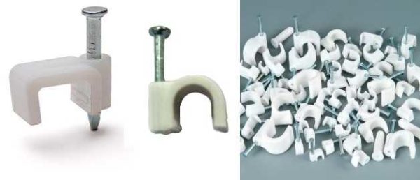 Plastic staples with nails for exposed cable installation