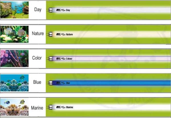 Some types of special aquarium fluorescent lamps