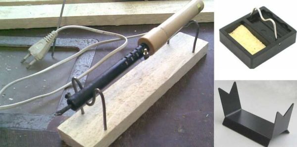 It is more convenient to solder with a soldering iron with a home-made and factory-made stand - not very important