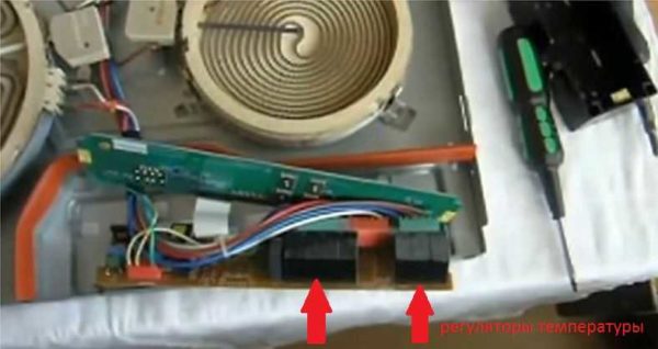 Where to find the thermostats on the hob