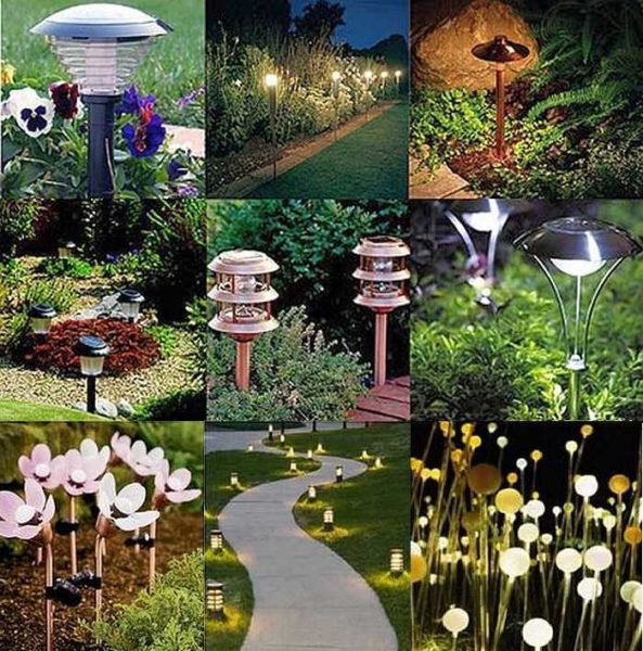 The most extensive group - lamps are simply stuck into the ground