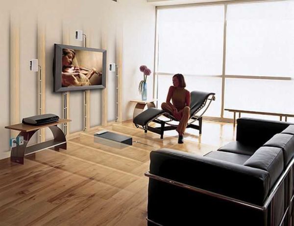 Mounting the TV on the wall is a good idea both from a design and security point of view