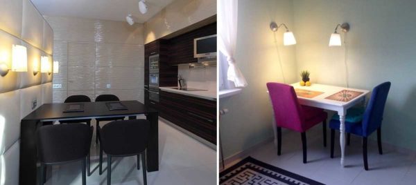 Installation height of wall lamps in the kitchen above the dining table