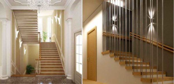 Choosing the height of the sconce on the stairs