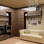 Cabinets in the corner and shelves at the edges - looks original