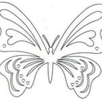 Stencil for cutting paper lace butterflies