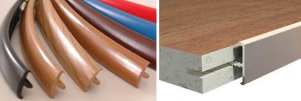 T-shaped furniture profile for furniture edging