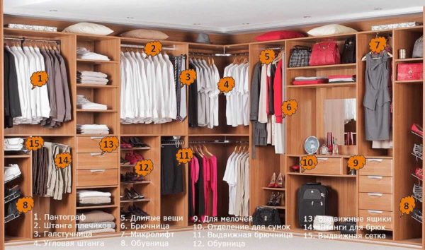 One of the options for filling a large cabinet