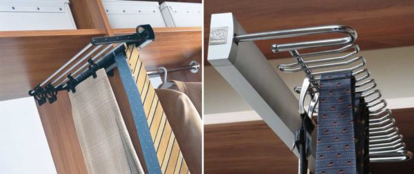 For storing ties, belts
