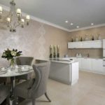 This is how Venetian plaster looks in the interior of the kitchen