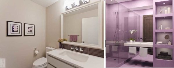 Painted walls in the bathroom - the ability to quickly change color