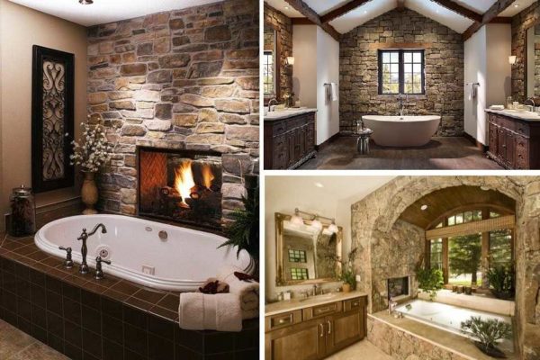 Bathroom finishes with natural stone