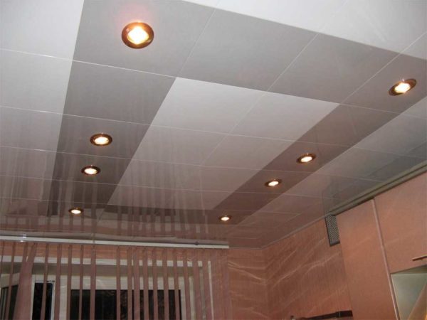 Combination of gray metal plates and regular white
