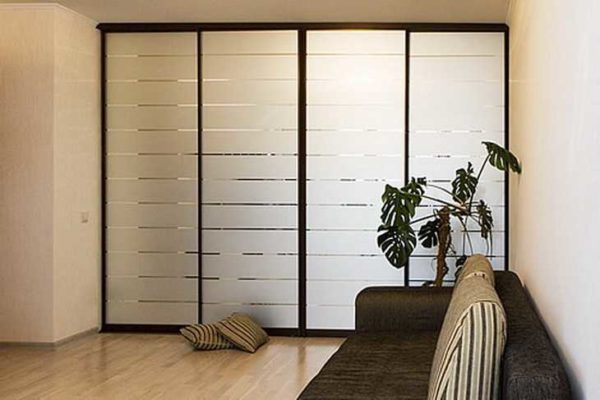 Built-in wardrobe in the hallway with interesting doors
