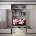 Sliding wardrobe with TV inside