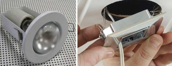 Plasterboard lamps and their installation method