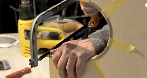 The process of preparing the cabinet for installing the hood