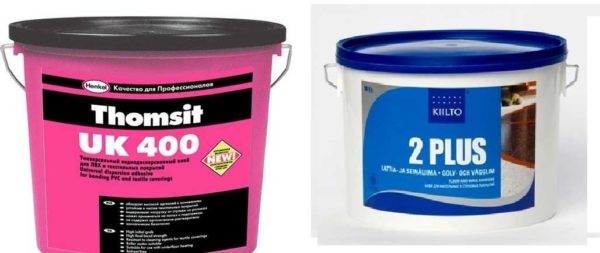 For the installation of PVC floor tiles, special glue is used