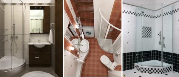 Different options for shower cabins for a small bathroom