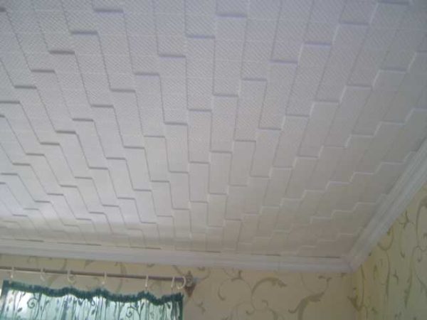 After gluing the ceiling tiles, you will get something like this