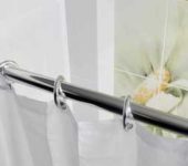 Stainless steel curtain rod for bathroom or shower