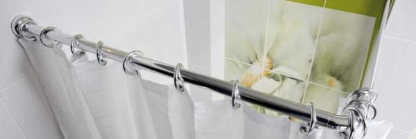 Stainless steel curtain rod for bathroom or shower