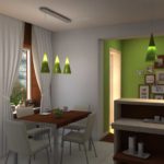 Gray for background color and bright green for accent wall