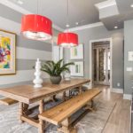 Striped accent wall