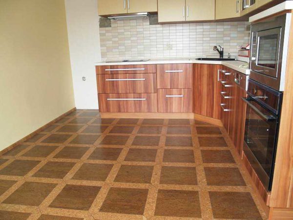 Cork flooring, which is laid on glue, is also called cork parquet
