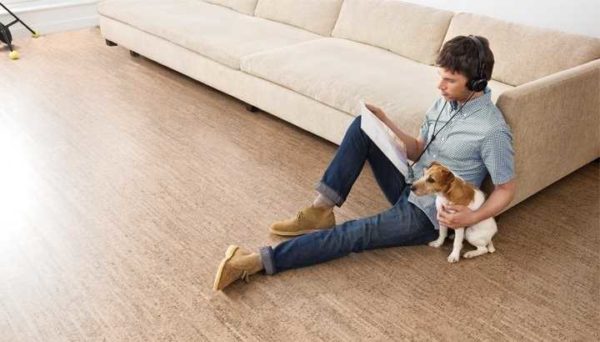 One of the important advantages is that the cork floor is warm and soft
