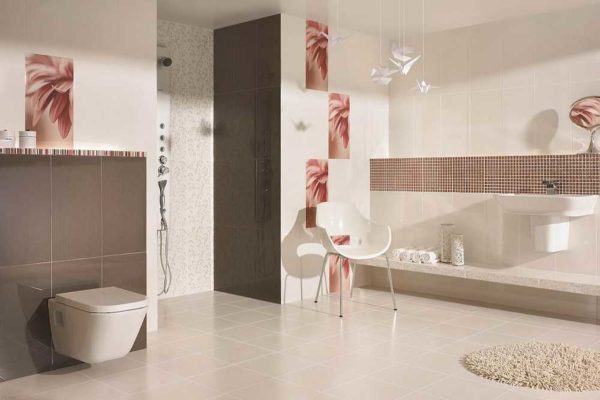 Large tiles are harder to work with and look good in spacious rooms