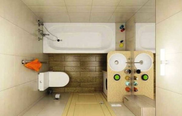 To make the bathroom in Khrushchev more comfortable - the sink can be installed above the washing machine