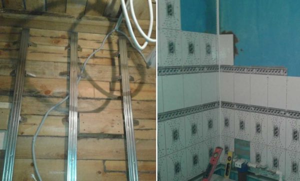 The procedure for arranging bathroom walls in a wooden house