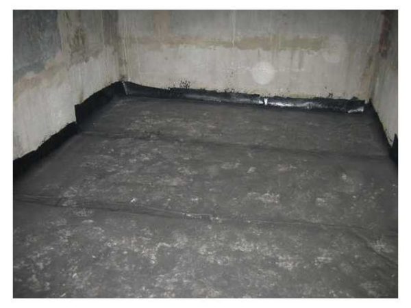 Waterproofing applied to the sub-floor