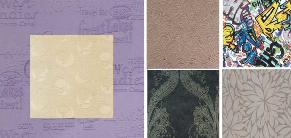 A few examples of non-woven wallpaper on a non-woven base