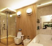 Imitation of wall tiles on sheet finishing materials is a way to quickly and inexpensively make repairs in the bathroom