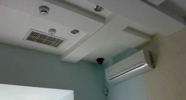 Installed in the ceiling